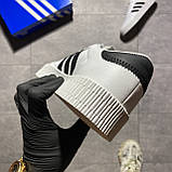 Чоловічі / жіночі кросівки Adidas Samba White Black, чорно-білі шкіряні кросівки адідас самба, фото 3
