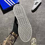 Чоловічі / жіночі кросівки Adidas Samba White Black, чорно-білі шкіряні кросівки адідас самба, фото 6