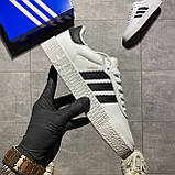 Чоловічі / жіночі кросівки Adidas Samba White Black, чорно-білі шкіряні кросівки адідас самба, фото 2