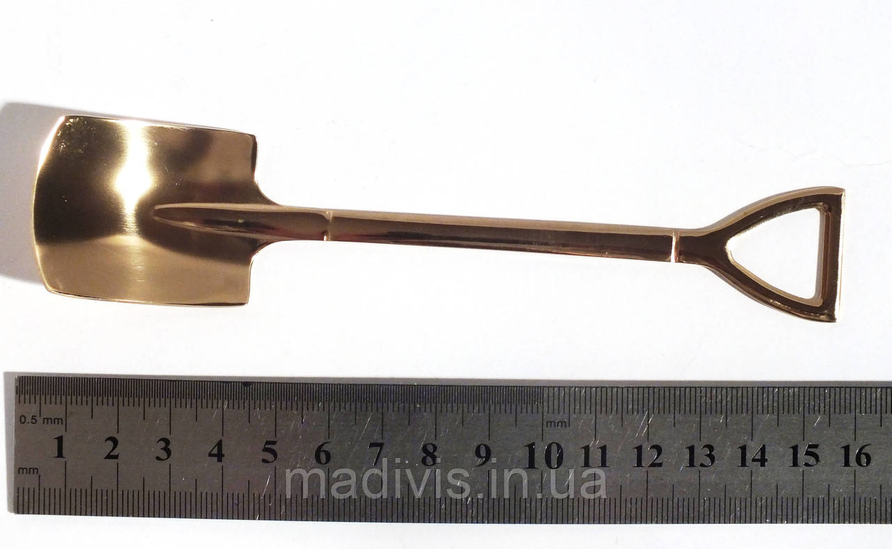 Чайна золота ложка у формі совкової лопати з неіржавкої сталі, фото 1