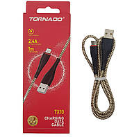 Кабель USB-Micro TORNADO TX10 (2,4A/1м) черный