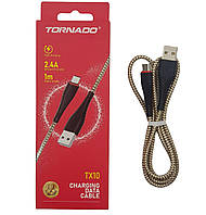 Кабель USB-Micro TORNADO TX10 (2,4A/1м) чорний