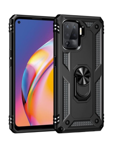 Чохол Armor для Oppo Reno 5 Lite протиударний з кільцем Чорний
