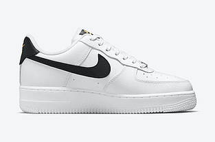 Кросівки Nike Air Force 1 Low '07 Essential White Black Gold Mini Swoosh, фото 2