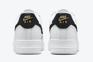 Кросівки Nike Air Force 1 Low '07 Essential White Black Gold Mini Swoosh, фото 3