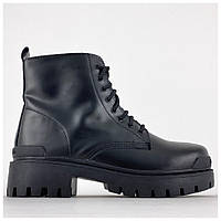 Женские ботинки Balenciaga Strike Lace-up Boots Black, черные кожаные ботинки баленсиага, баленсияга