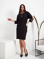 Красива стильна сукня з блискавкою БАТАЛ арт 443 чорна