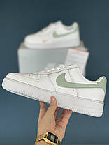 Кросівки Nike Air Force 1 Low '07 Essential White Green Gold Mini Swoosh, фото 3