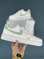 Кросівки Nike Air Force 1 Low '07 Essential White Green Gold Mini Swoosh, фото 2