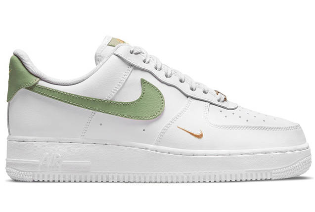 Кросівки Nike Air Force 1 Low '07 Essential White Green Gold Mini Swoosh, фото 2