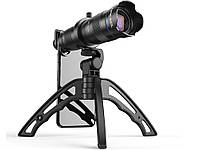 Набор объектив телескоп Apexel APL-28X для телефона с триподом Черный Хіт продажу!