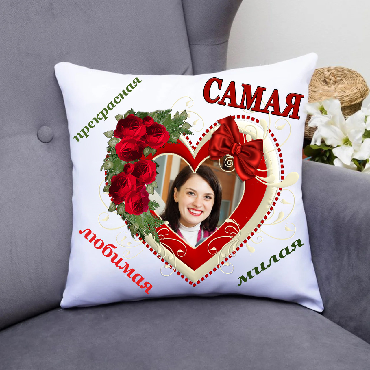 Подушка мамі, сестрі, бабусі, Куме. подрузі з фотографією, фото 1