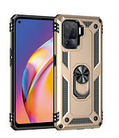 Чохол Armor для Oppo Reno 5 Lite протиударний з кільцем Золотий