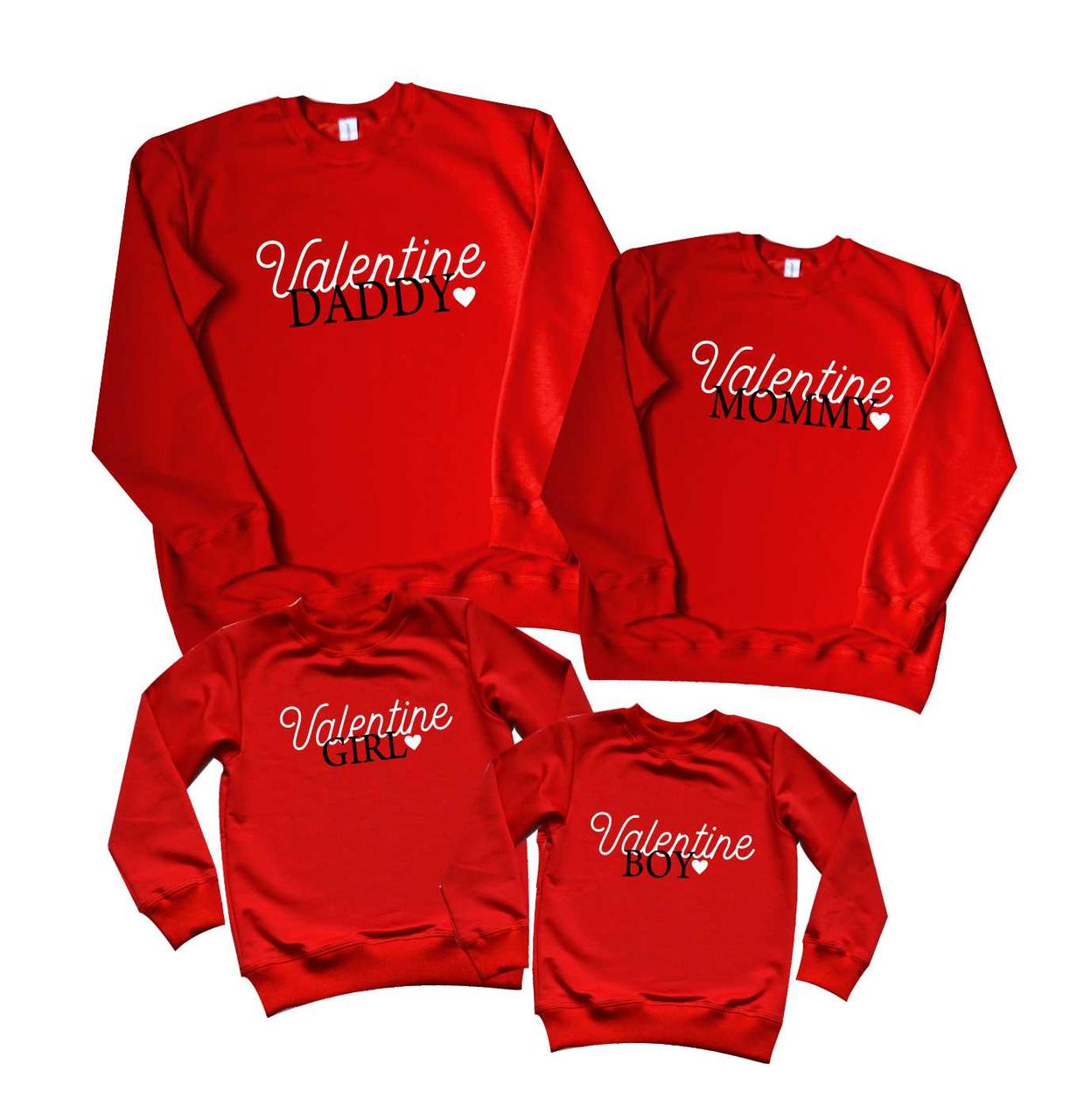 Набір 4х Світшотів 2 доз.+2 діт. Valentine family