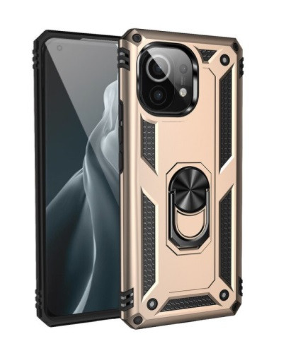 Чохол Armor для Xiaomi Mi 11 Lite протиударний з кільцем Золотий