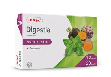 Dr.Max Digestia екстракти артишоку, куркуми, чорної редьки, м'яти для печінки і травлення, 30 капсул