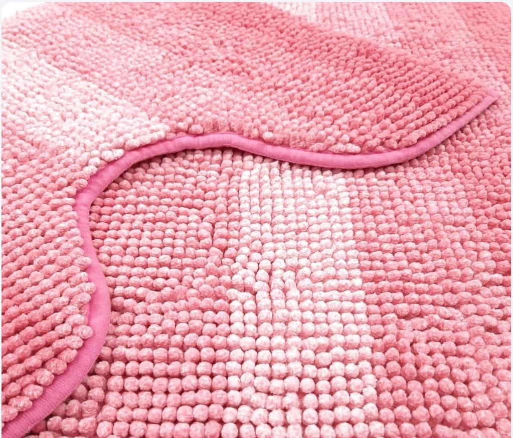 Набор ковриков для ванной и туалета Макароны Лапша 2 шт Розовый - фото 3 - id-p1575749411