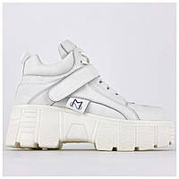 Женские кроссовки MS Spring Sneakers Full White, белые кожаные кроссовки МС спринг