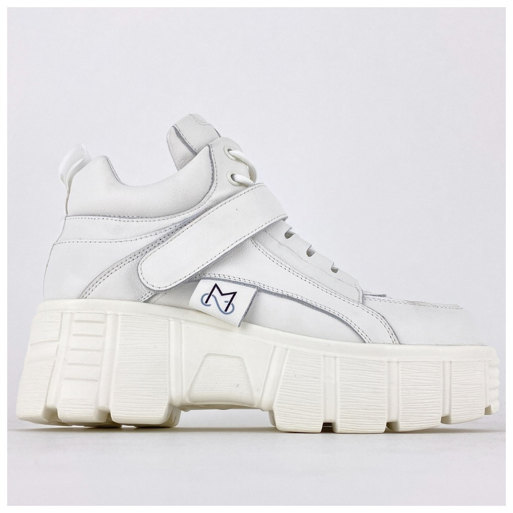 Жіночі кросівки MS Spring Sneakers Full White, білі шкіряні кросівки МС спрінг
