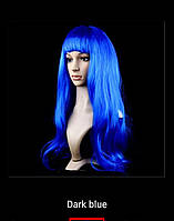 Перука синє з челкою пряме волосся