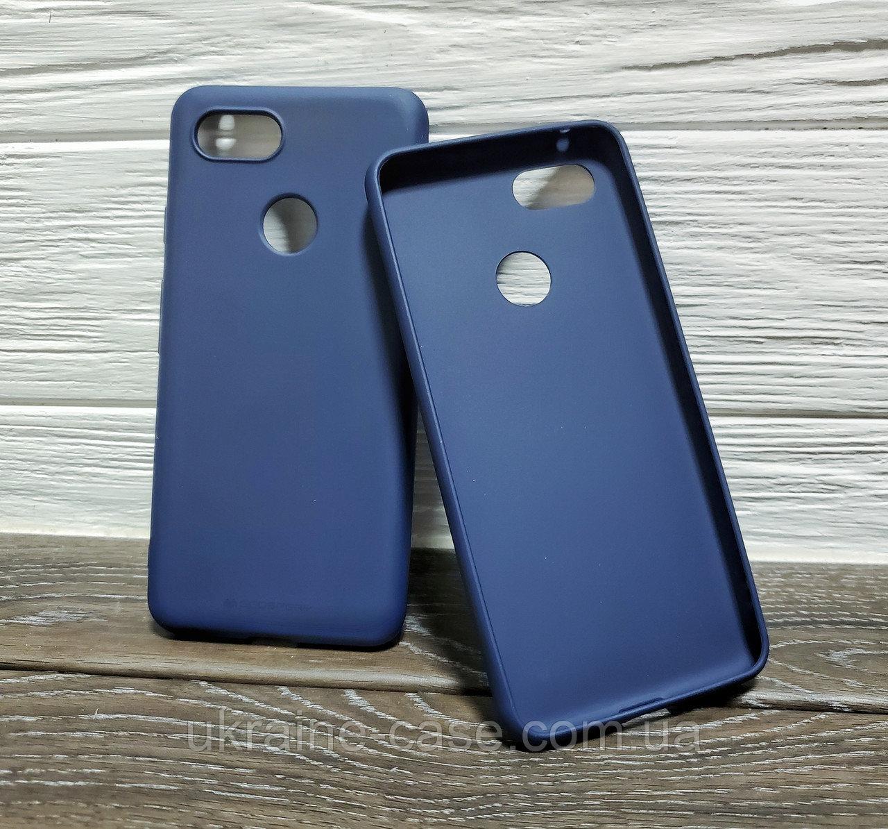 Матовий чохол Goospery для Google Pixel 3 XL синій тонкий силіконовий