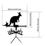 Флюгер Кенгуру мама, флюгер на дах з металу 2 мм., фото 2