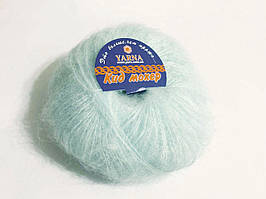 Італійська пряжа для в'язання Кід Мохер Ярна Італия 25 грам, 250 м кидмохер 70 % Нейлон 30 бірюзово-голубий