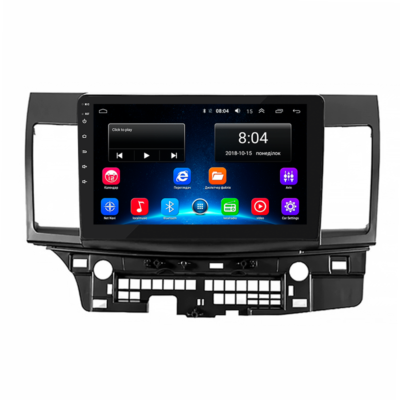 Штатна магнітола Lesko для Mitsubishi Lancer X 2007-2017 екран 10.1" 2+32 GB Wi-Fi Optima Android 8 шт.