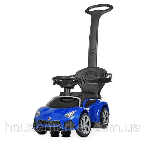 Дитяча каталка-толокар, електромобіль Bambi M 4316L-4, 1-мотор25W, 1аккум6V4AH, музика,світло, шкіра, синій - фото 1 - id-p1575911152
