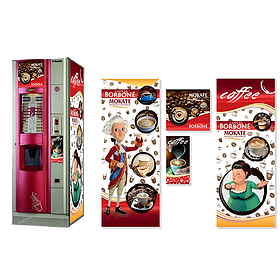 Брендована наклейка на кавовий автомат Saeco Quarzo NM/NE 700, червоний