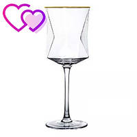 Стеклянный бокал 350 мл фужер для вина или сока прозрачный на подарок