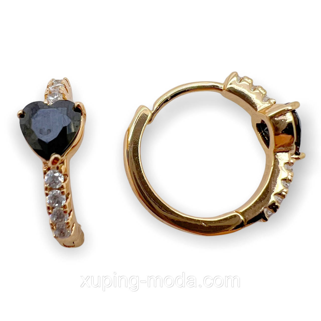 Сережки сердечка xp. 18k, фото 1