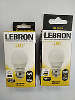 LED ЛАМПА LEBRON L-G45, 8W, Е27, 4100K, 700LM, КУТ 240°