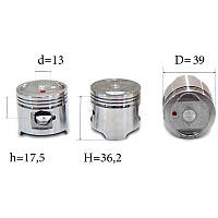 Поршень на мопед 4 такта, 50 кубов, 39 мм, DELTA-50, OUTMAN-50, SIMPLE-50, новые оригинальные запчасти, Китай