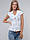 Біла жіноча блуза з рюшами, короткий рукав Р72, фото 5