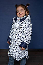Весняна куртка дитяча для дівчинки подовжена зростання 98-116