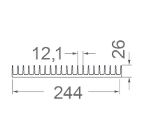 Алюмінієвий профіль радіаторний 244х26 Б/П - Алюмінієвий радіаторний профіль