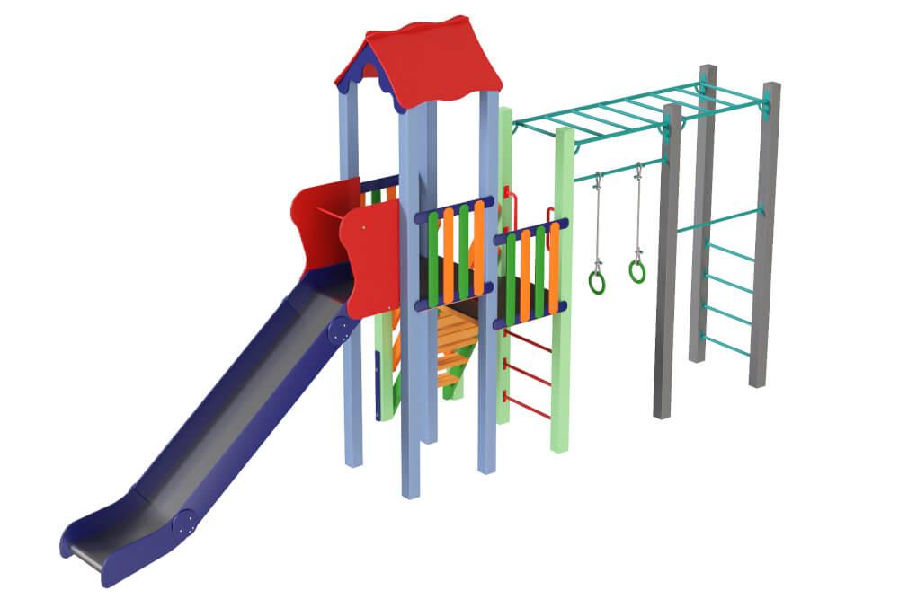 Дитячий ігровий комплекс Котик, гірка металева (Kidigo ТМ)