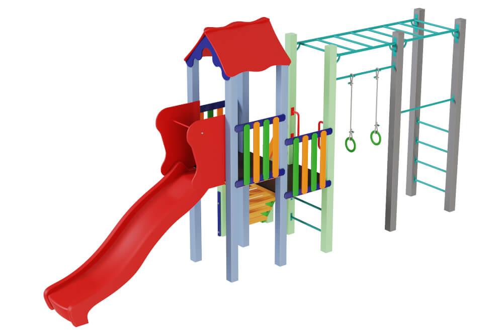 Дитячий ігровий комплекс Котик, гірка пластикова (Kidigo ТМ)