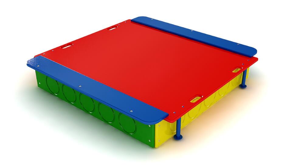 Дитяча пісочниця з кришкою Веселка 150x150 см (Kidigo ТМ)