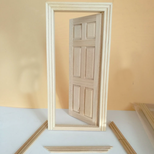 Мініатюра двері вхідні 6 секторів з наличниками 18*8.8 см, фото 1