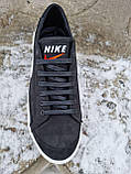 Nike SB blazer чоловічі чорні кросівки кеди натуральний нубук кросівки біла підошва 41,42,43,44, фото 4