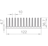 Алюминиевый профиль радиаторный 122х36,7 Б/П - Алюминиевый радиаторный профиль