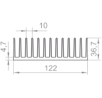 Алюмінієвий профіль радіаторний 122х36,7 Б/П - Алюмінієвий радіаторний профіль