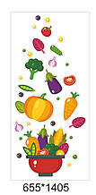 Оформлення шкільної їдальні - наклейки для школи: Овочевий декор