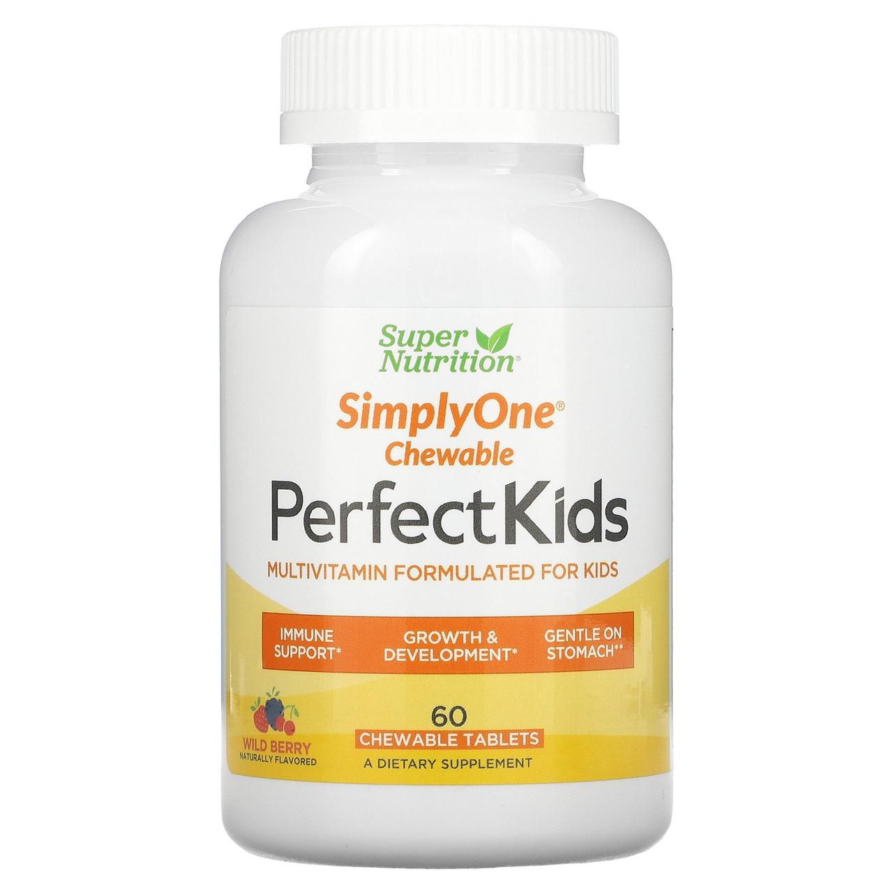 Вітаміни для дітей Super Nutrition Perfect Kids Complete Multivitamin 60 жов. таб.