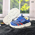 Кросівки дитячі для хлопчика текстильні сині на пенковой підошві, фото 2
