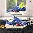 Кросівки дитячі для хлопчика текстильні сині на пенковой підошві, фото 3