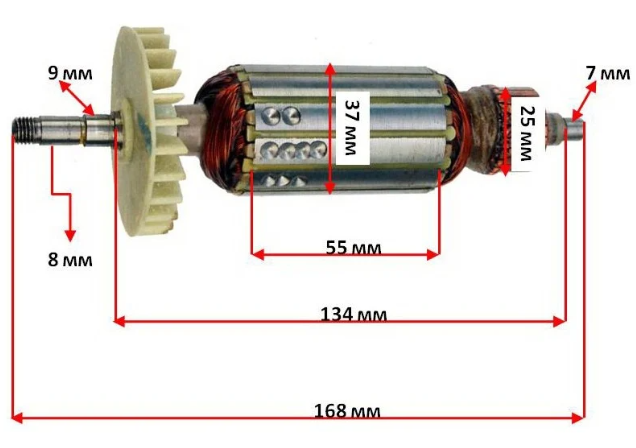 Якір на болгарку Matrix 1050W, фото 1