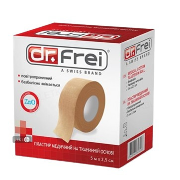 Пластир Dr.Frei медичний тка.осн. 5 м х 2,5 см 23208